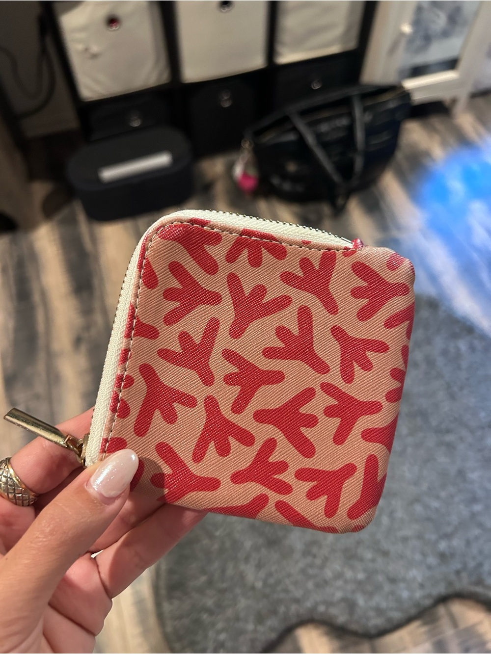 Chicken feet Print Zip Coin Wallet